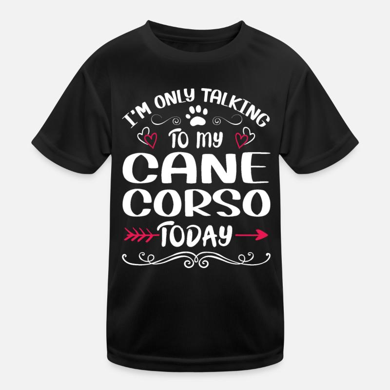 Dog Owner Talking to my Cane Corso - Kinder Funktions-T-Shirt - Schwarz