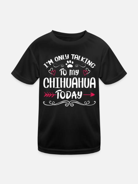 Dog Owner Talking to my Chihuahua - Kinder Funktions-T-Shirt - Schwarz - Vorne