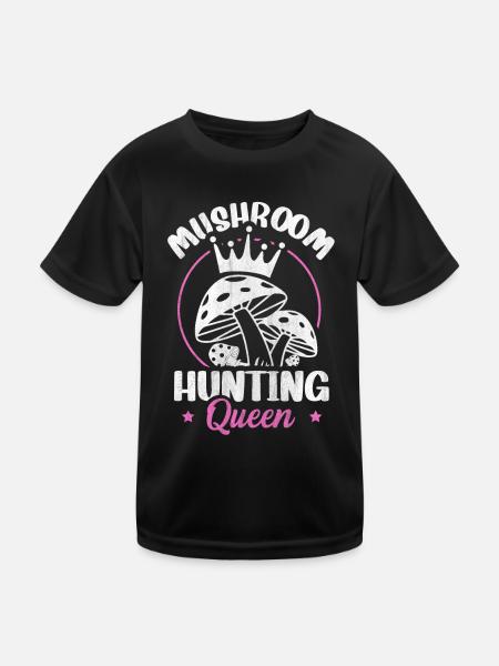 Chasse aux champignons Reine butinante Chasse aux champignons - T-shirt sport Enfant - noir - Devant