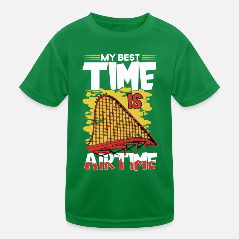 My Best Time Is Airtime Roller Coaster Kids Functional T-Shirt