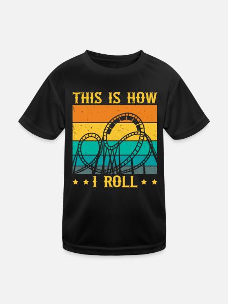 This Is How I Roll Roller Coaster - Kinder Funktions-T-Shirt - Schwarz - Vorne