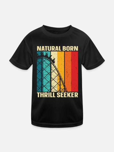 Natural Born Thrill Seeker Montagnes russes - T-shirt sport Enfant - noir - Devant