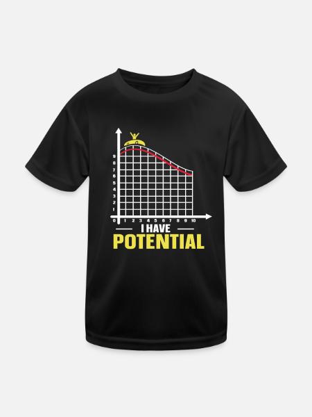 I have Potential Roller Coaster - Kinder Funktions-T-Shirt - Schwarz - Vorne