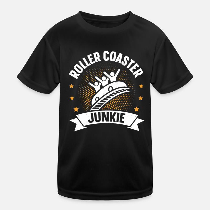 Roller Coaster Junkie Roller Coaster - Kinder Funktions-T-Shirt - Schwarz
