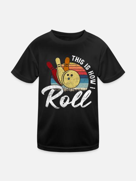 Voici comment je roule cadeau de bowling rétro - T-shirt sport Enfant - noir - Devant