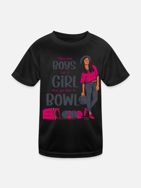 Je préfère être Bowling rétro pour homme et femme - T-shirt sport Enfant - noir - Devant