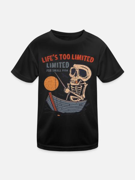 La vie est trop limitée pour la pêche musquée aux petits poissons - T-shirt sport Enfant - noir - Devant