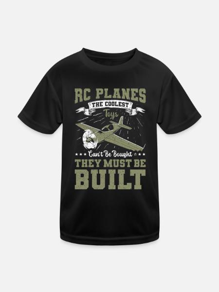 The coolest Toys cant be bought - Model Flugzeug - Kinder Funktions-T-Shirt - Schwarz - Vorne