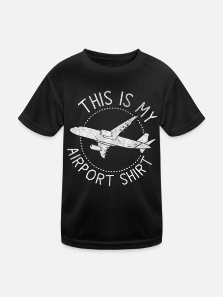 Vacation Travel Quote - This Is My Airport - Kids Functional T-Shirt - black - Front