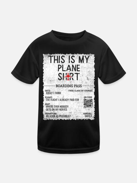 Vacation Travel Quote - This Is My Plane - Kids Functional T-Shirt - black - Front