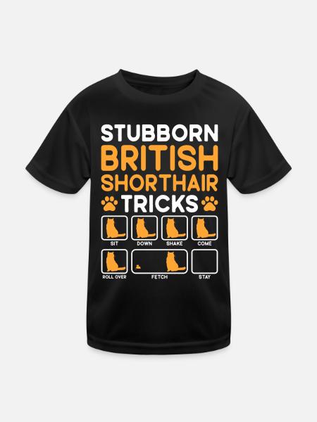 Tricks têtus Chat British Shorthair - T-shirt sport Enfant - noir - Devant