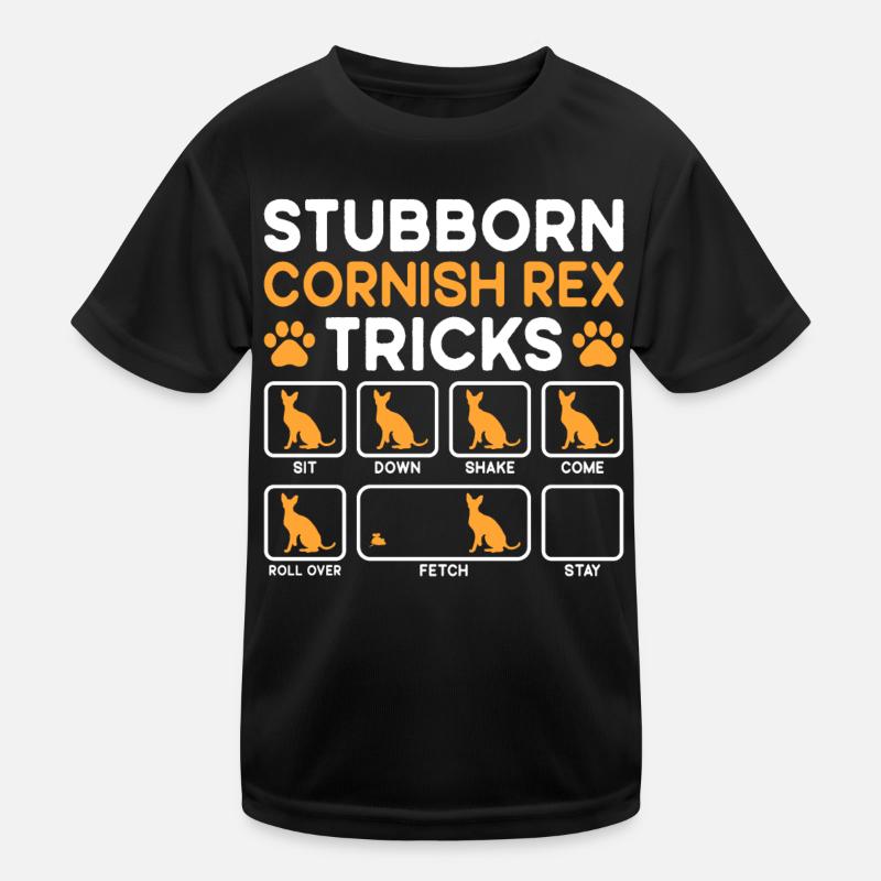 Stubborn Tricks Cornish Rex Cat Kinder Funktions-T-Shirt