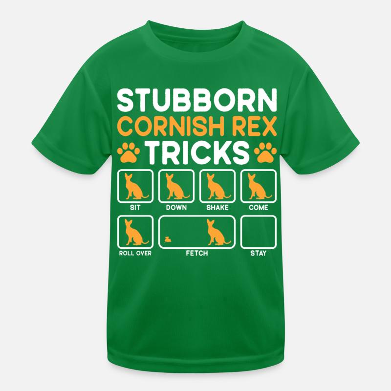 Stubborn Tricks Cornish Rex Cat Kinder Funktions-T-Shirt