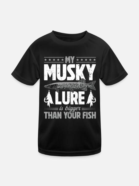My Musky Lure Is Bigger Than Your Fish Musky - Kids Functional T-Shirt - black - Front