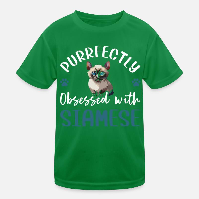 Purrfectly Obsessed With Siamese Kids Functional T-Shirt