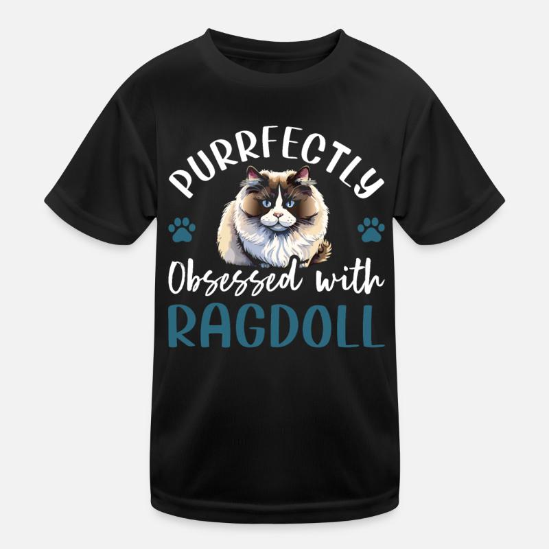 Purrfectly Obsessed With Ragdoll Kids Functional T-Shirt