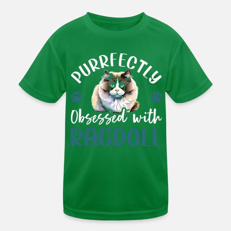 Purrfectly Obsessed With Ragdoll Kids Functional T-Shirt