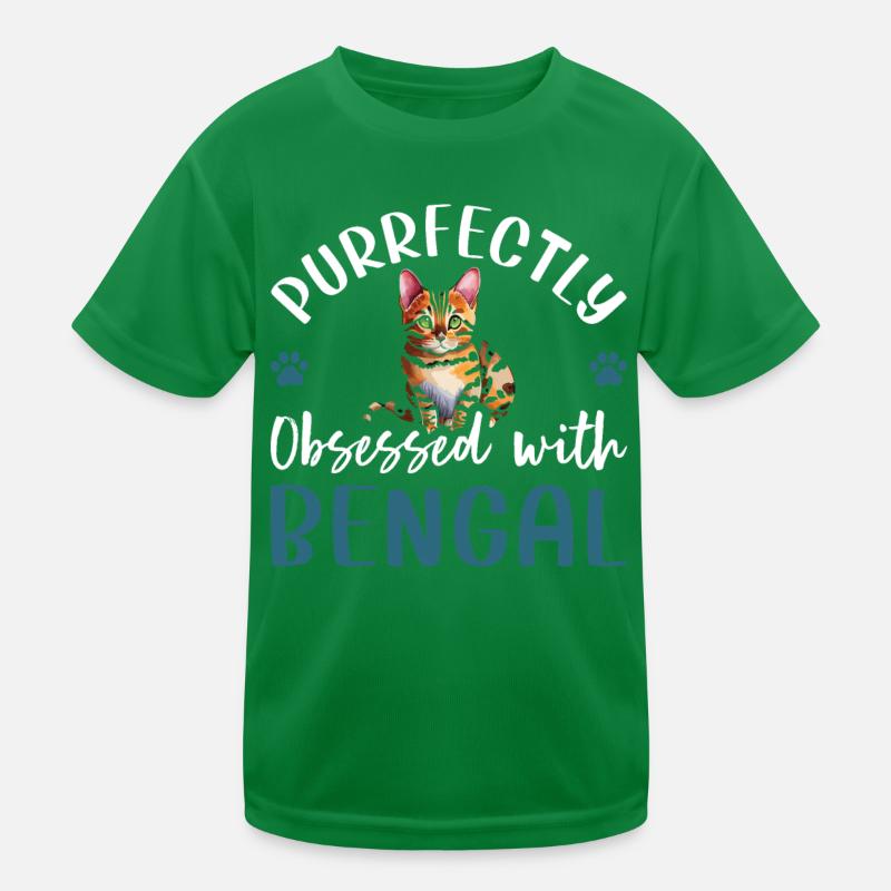 Purrfectly Obsessed With Bengal Kids Functional T-Shirt