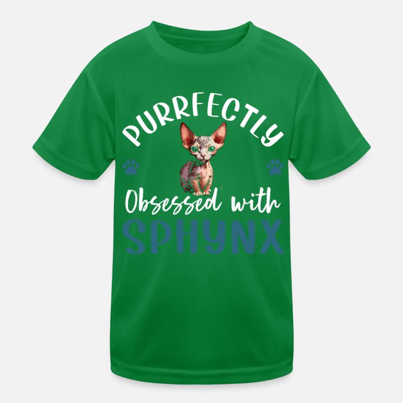 Purrfectly Obsessed With Sphynx Kids Functional T-Shirt