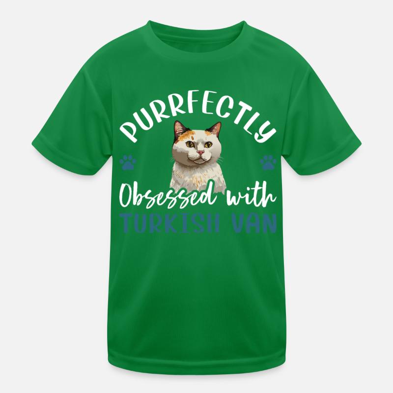 Purrfectly Obsessed With Turkish Van Kinder Funktions-T-Shirt
