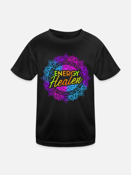 Chakra Holistic Healing Hands Energy Healer Reiki - Kinder Funktions-T-Shirt - Schwarz - Vorne