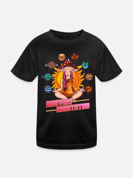 Hippie Mushrooms Shrooms Psychedelic Mushroomhead - Kinder Funktions-T-Shirt - Schwarz - Vorne