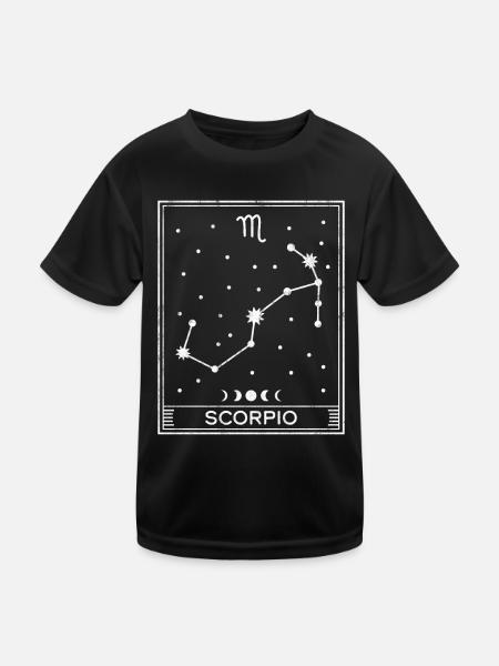 Scorpio Star Sign - Kids Functional T-Shirt - black - Front