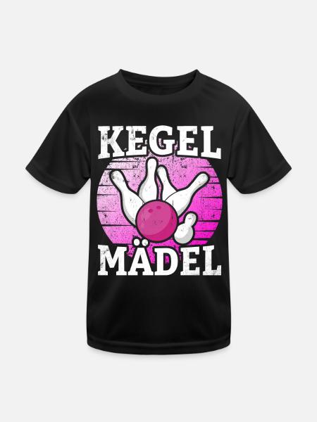 Kegel Mädel - Kinder Funktions-T-Shirt - Schwarz - Vorne