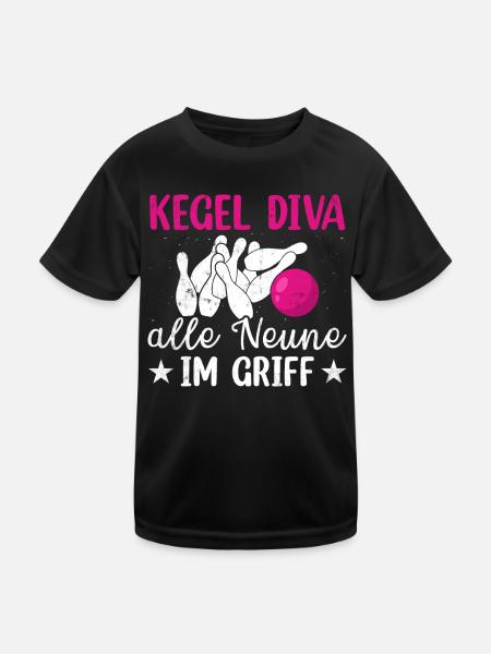Funny bowler saying - all nines under control - - Kids Functional T-Shirt - black - Front