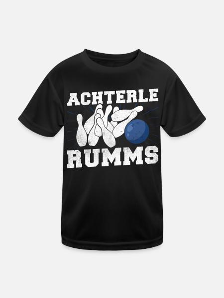 Achterle Rumms - Funny saying for sports bowlers - Kids Functional T-Shirt - black - Front
