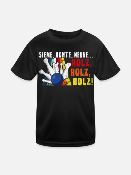 Sieme, eighth, nine... Wood, wood, wood for - Kids Functional T-Shirt - black - Front