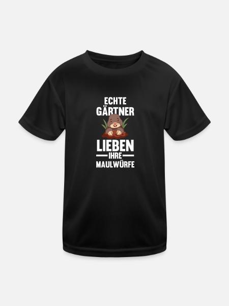 Maulwurf Garten Gärtnern Geschenk - Kinder Funktions-T-Shirt - Schwarz