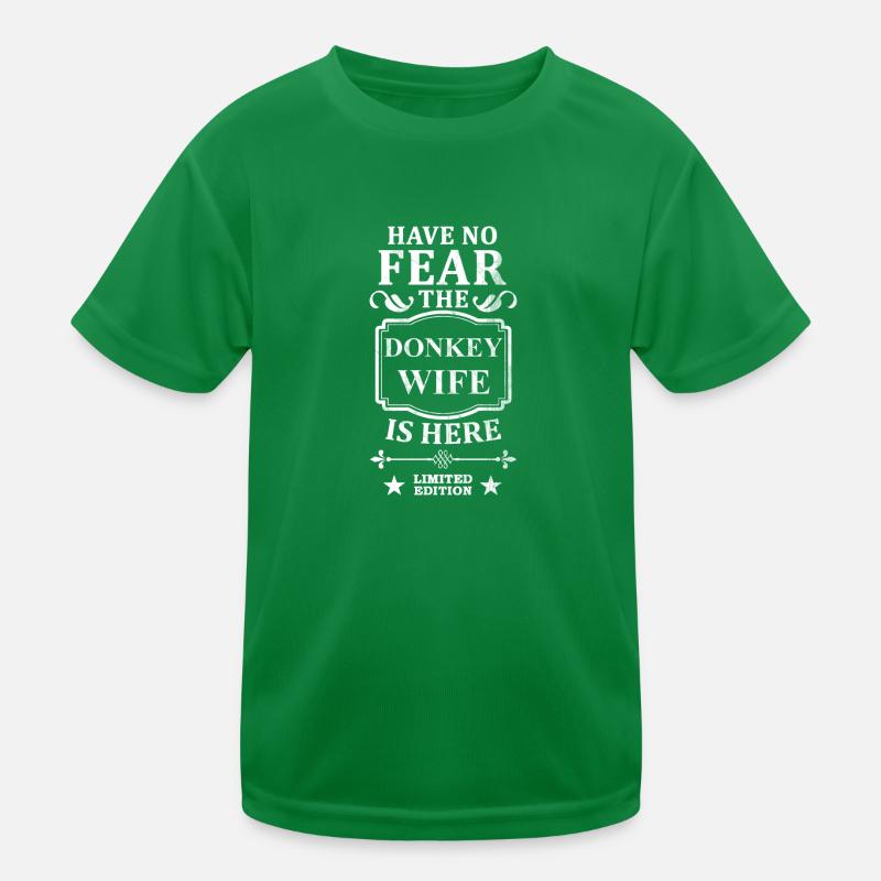 Don't be afraid The donkey wife is here Kids Functional T-Shirt