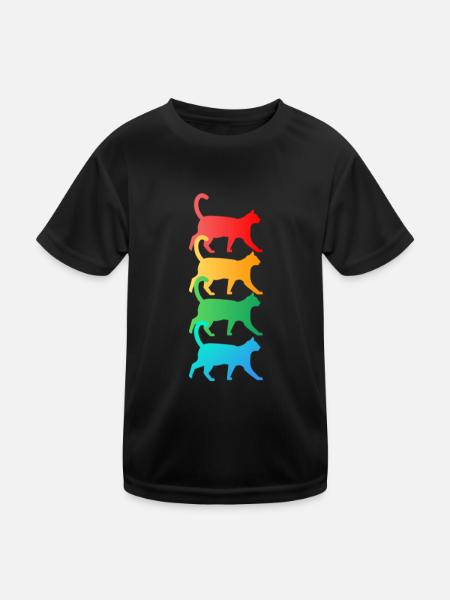 Cute Kittens - Cats Cat Lover T-Shirt - Kids Functional T-Shirt - black - Front