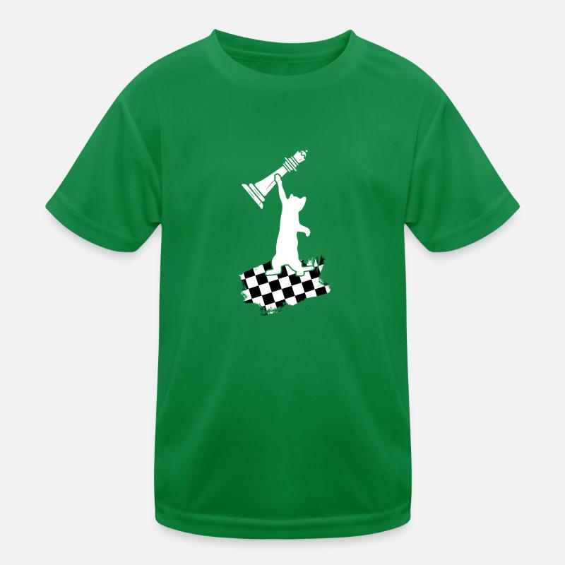 schach schachmatt-katze schachfigur schachbrett Kinder Funktions-T-Shirt