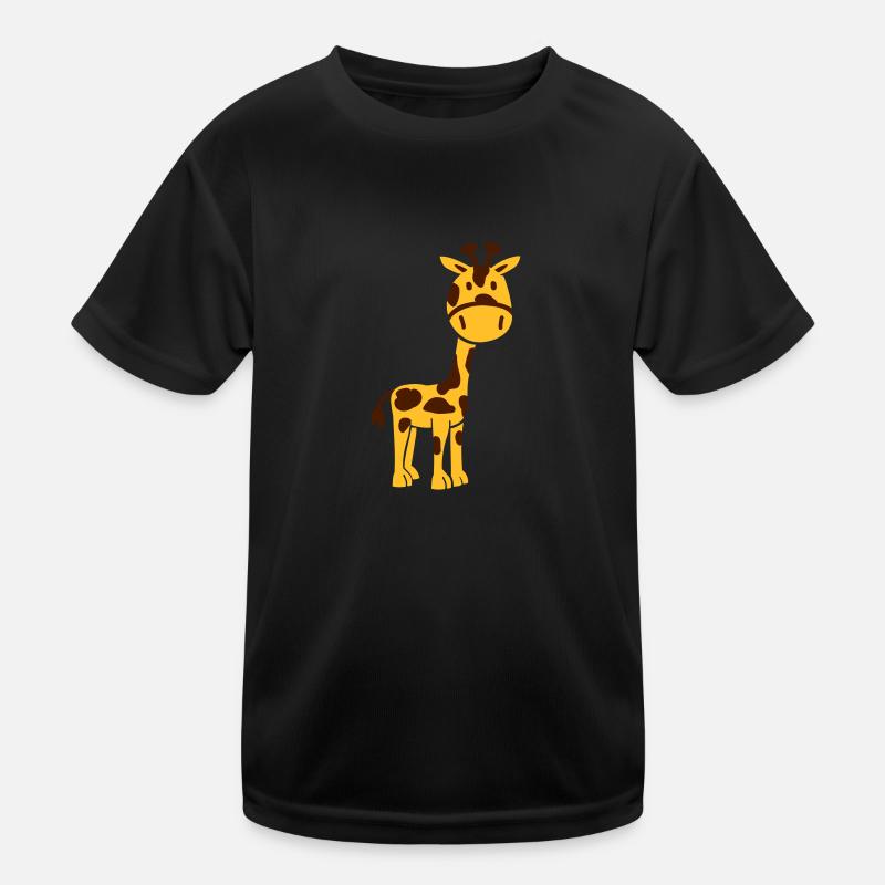 Giraffe - Kinder Funktions-T-Shirt - Schwarz