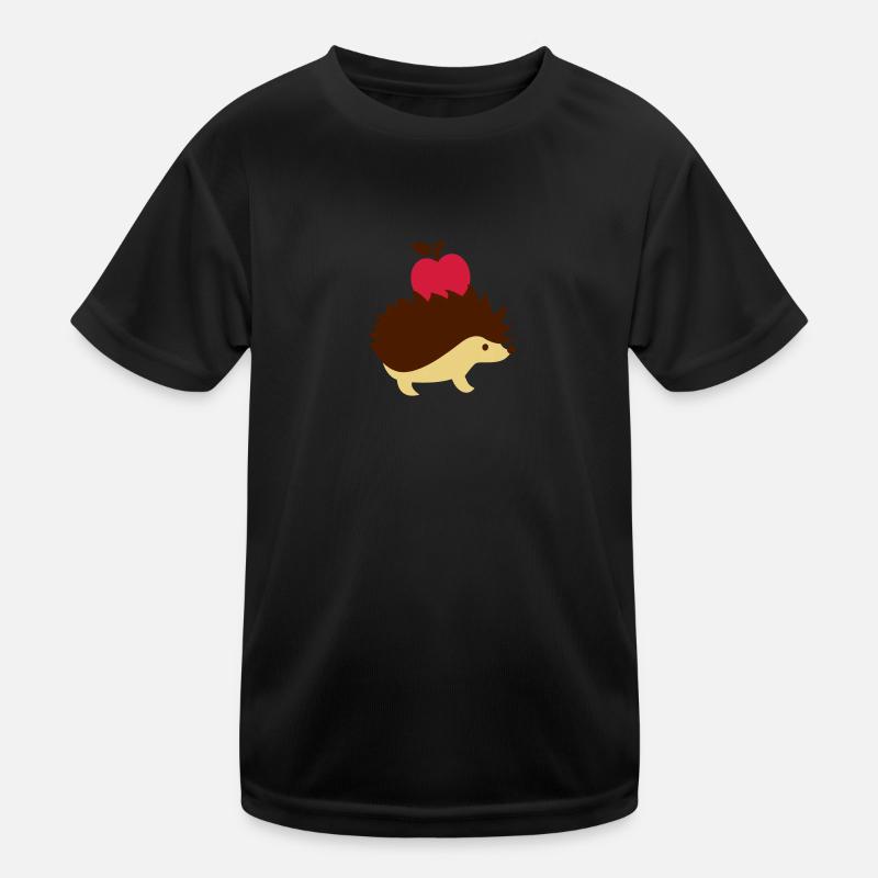 Igel - Kinder Funktions-T-Shirt - Schwarz