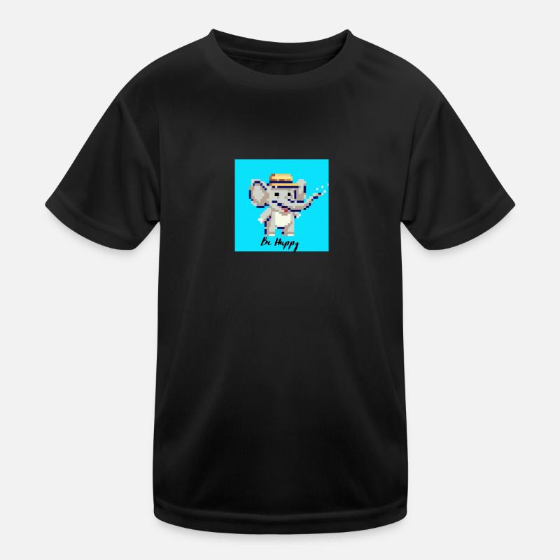 Be Happy Elephant Kids Functional T-Shirt