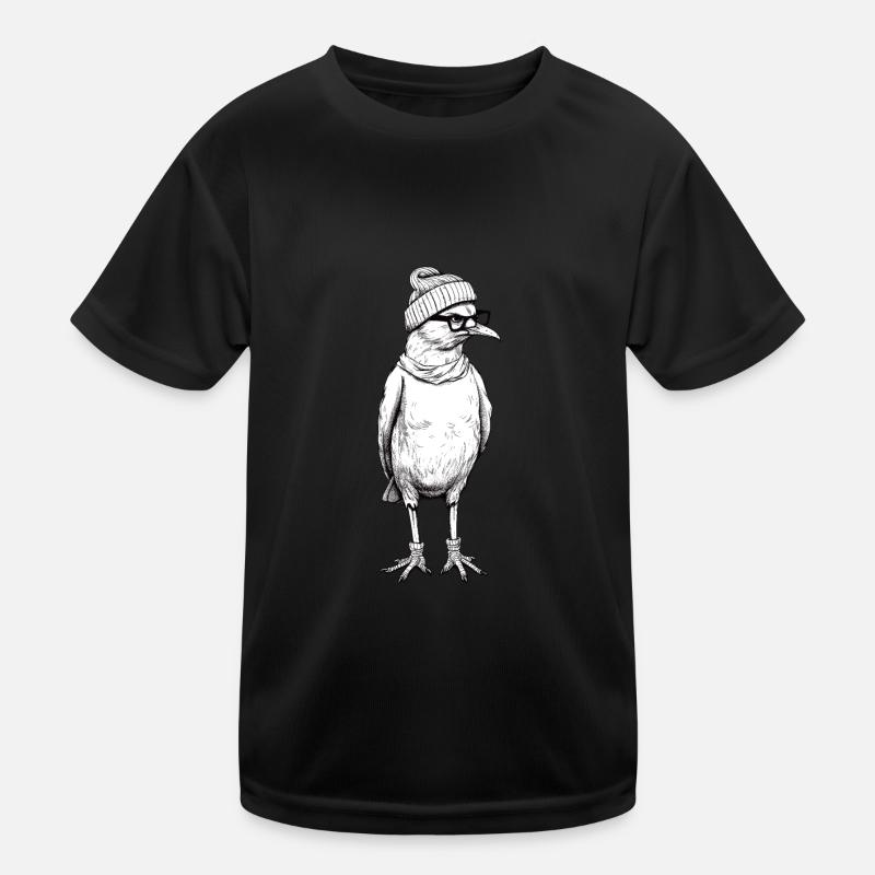 Hipster Seagull Kids Functional T-Shirt