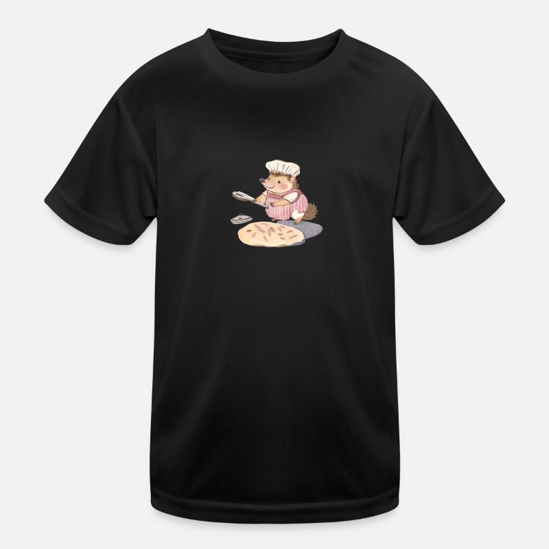 Cheerful Hedgehog Baker: Heartfelt Delights Kids Functional T-Shirt
