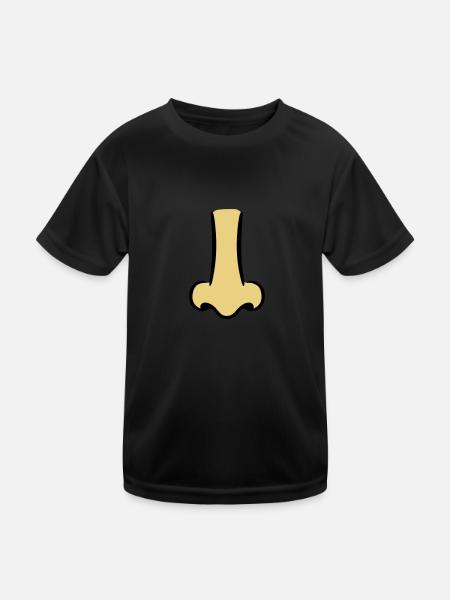 Nase - Kinder Funktions-T-Shirt - Schwarz - Vorne