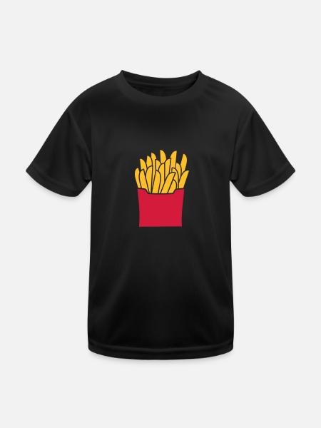 Pommes - Kinder Funktions-T-Shirt - Schwarz - Vorne