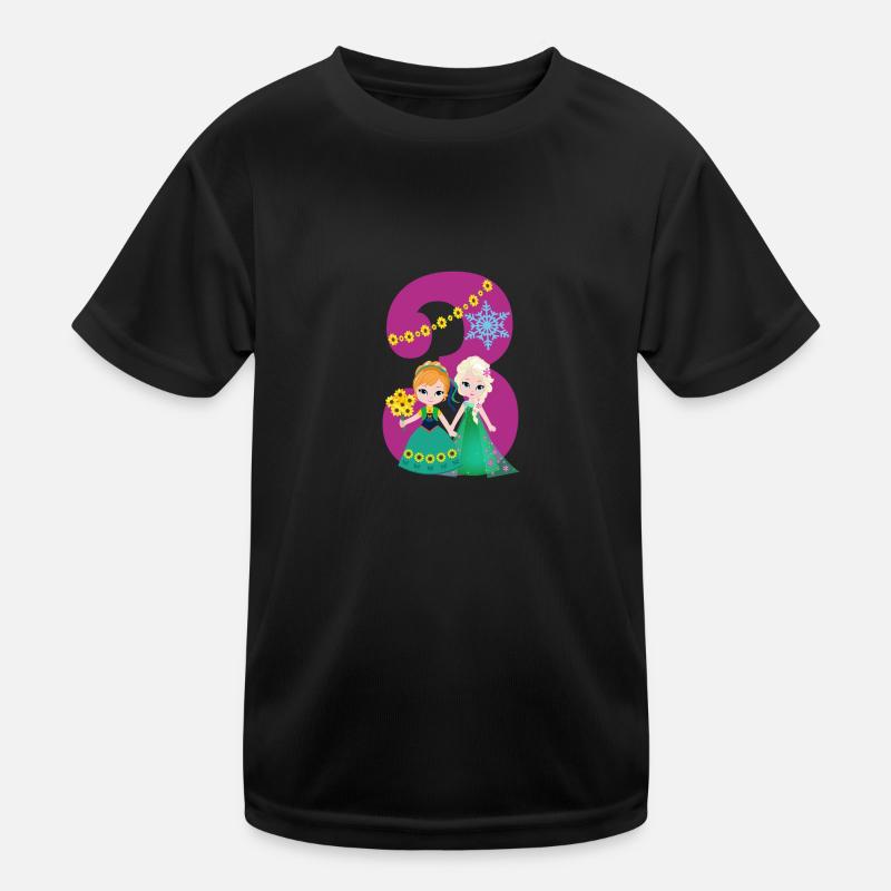 Geburtstag Zahl 3 Eiskönigin Elsa Mädchen Kinder Funktions-T-Shirt