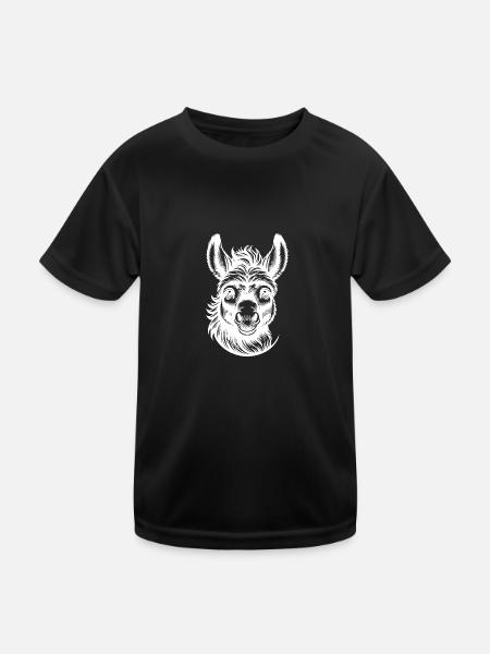 Funny Donkey Portrait Farm Donkey Motif - Kids Functional T-Shirt - black - Front