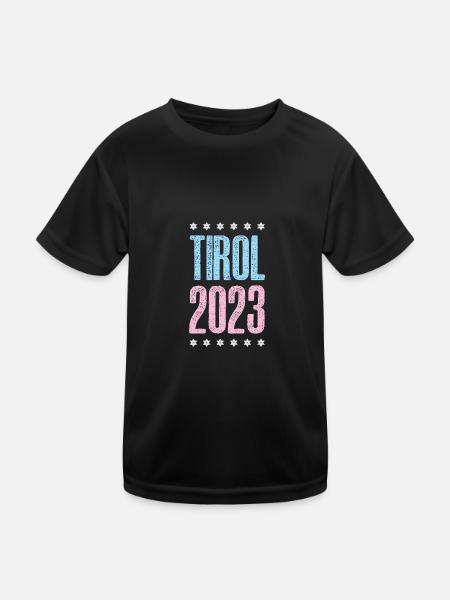 Tirol 2023 - Kinder Funktions-T-Shirt - Schwarz - Vorne