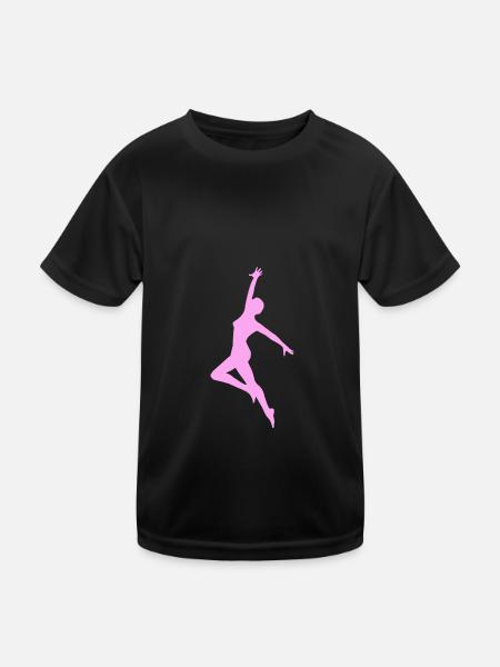 dancer ,graffiti,painting,ballerina,pink - Kids Functional T-Shirt - black - Front