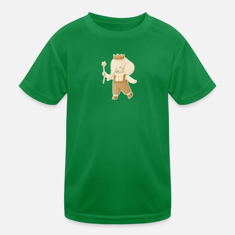 Royal elephant in overalls Kids Functional T-Shirt