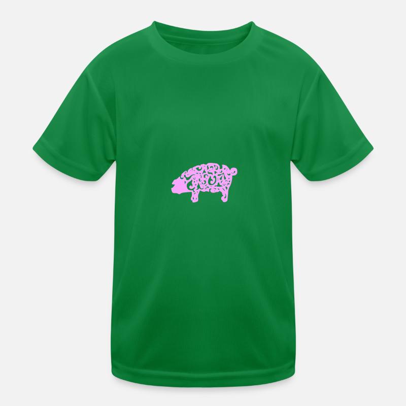 Pig Pattern Flourishes Kids Functional T-Shirt