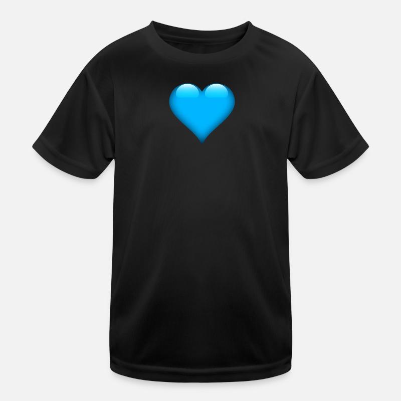Blaues Gloss-Herz Design Kinder Funktions-T-Shirt