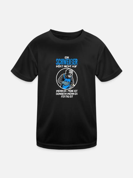 Schweißer Beruf Handwerker Geschenk - Kinder Funktions-T-Shirt - Schwarz - Vorne